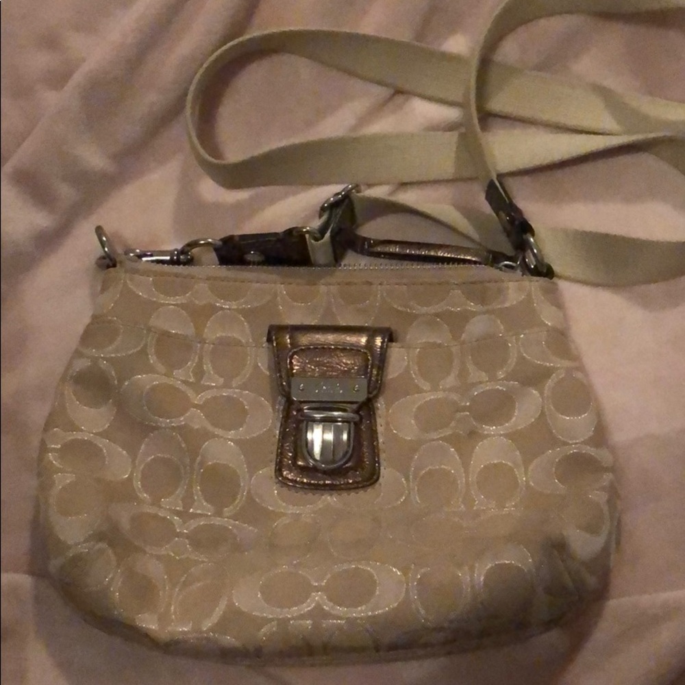 Gold coach bag! Slightly used